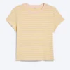 Mini-T-Shirt in Regular-Fit – gestreift in Limettengelb/Pfirsichrosa Mini-T-Shirt in Regular-Fit – gestreift in Limettengelb/Pfirsichrosa