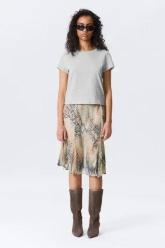 Mini-T-Shirt in Regular-Fit – Grau meliert