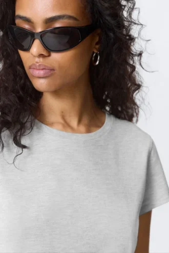 Mini-T-Shirt in Regular-Fit – Grau meliert