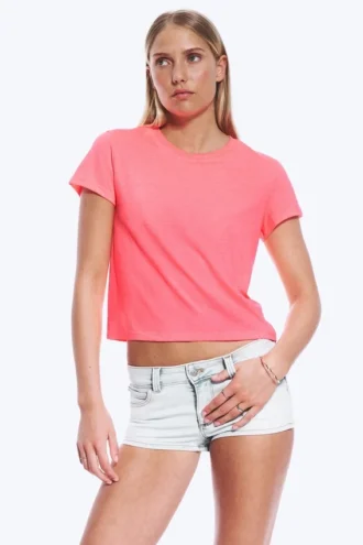 Mini-T-Shirt in Regular-Fit – Neon-Pink