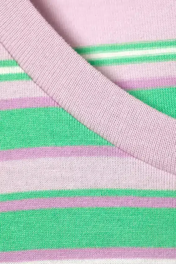 Mini-T-Shirt in Regular-Fit – rosa/grün gestreift Mini-T-Shirt in Regular-Fit – rosa/grün gestreift