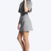 Mini-T-Shirt-Kleid mit Nieten – Grau meliert – Nieten Mini-T-Shirt-Kleid mit Nieten – Grau meliert – Nieten