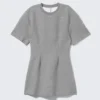Mini-T-Shirt-Kleid mit Nieten – Grau meliert – Nieten Mini-T-Shirt-Kleid mit Nieten – Grau meliert – Nieten