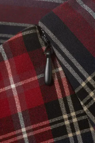 Mini-Twill-Rock – Dunkelrotes Karomuster