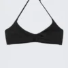 Minimalistisches Neckholder-Bikini-Oberteil – Schwarz Minimalistisches Neckholder-Bikini-Oberteil – Schwarz