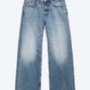 Missy Low-Rise-Jeans mit lockerer, gerader Passform – Blue Horses – Mittelblau