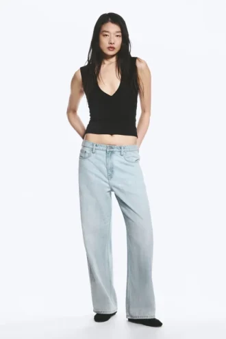 Missy Low Rise Loose Straight Jeans – Ghost Blue – Hellblau
