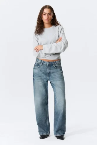 Missy Low Rise Loose Straight Jeans – Mountain Blue – Mittelblau