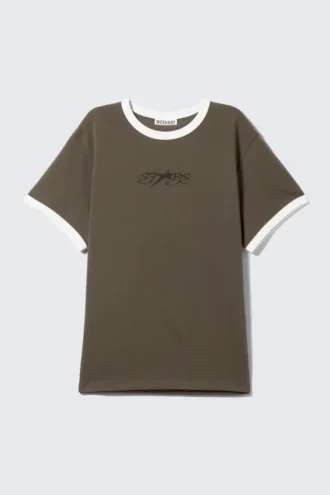 Mit Print-T-Shirt – Dunkelgrau – Sterne