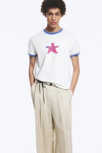Mit Print-T-Shirt – Weiß – Stern