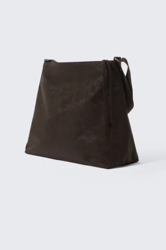 Mittlere Schultertasche mit Reißverschluss – Dark Mole