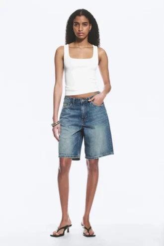 Monterey Low Rise Denim Shorts – Radio Blue – Mittelblau