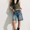 Monterey Low-Rise-Jeansshorts – Arizona Blue – Mittelblau
