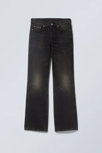 Moon Mid Rise Regular Bootcut Jeans – Deep Night – Schwarz