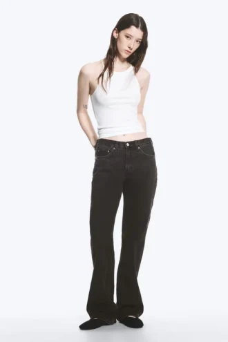 Moon Mid Rise Regular Bootcut Jeans – Tuned Black – Schwarz