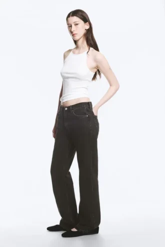 Moon Mid Rise Regular Bootcut Jeans – Tuned Black – Schwarz