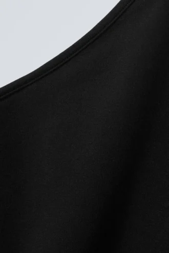 Myra nahtloses Langarm-Top – Schwarz