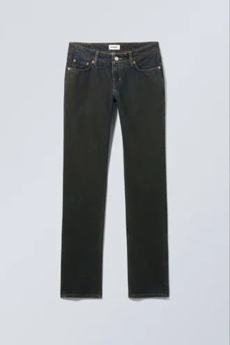 Nail Low Rise Slim Straight Jeans – Soil Blue – Brown Stained Blue