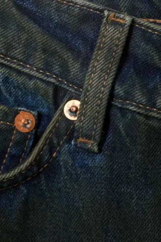 Nail Low Rise Slim Straight Jeans – Soil Blue – Brown Stained Blue