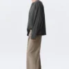 Nate Baggy Fit Plissee-Anzughose – Nadelstreifen Beige Melange Nate Baggy Fit Plissee-Anzughose – Nadelstreifen Beige Melange