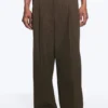 Nate Baggy Fit Plissee-Hose – Braun Nadelstreifen Nate Baggy Fit Plissee-Hose – Braun Nadelstreifen