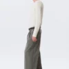 Nate Baggy Fit Plissee-Hose – hellgrau mit Nadelstreifen Nate Baggy Fit Plissee-Hose – hellgrau mit Nadelstreifen