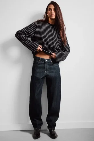 Nebula Mid Rise Loose Barrel Unisex-Jeans – Blue Rinse – Dunkelblau