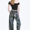 Nebula Unisex-Jeans mit mittlerer Leibhöhe und lockerem, tonnenförmigem Barrel-Bein – Laser Blue – Mittelblau Nebula Unisex-Jeans mit mittlerer Leibhöhe und lockerem, tonnenförmigem Barrel-Bein – Laser Blue – Mittelblau