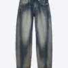 Nebula Unisex-Jeans mit mittlerer Leibhöhe und lockerem, tonnenförmigem Barrel-Bein – Laser Blue – Mittelblau Nebula Unisex-Jeans mit mittlerer Leibhöhe und lockerem, tonnenförmigem Barrel-Bein – Laser Blue – Mittelblau