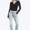 Neptune Low-Rise-Jeans mit schmalem, geradem Bein – Broken Blue – Hellblau Neptune Low-Rise-Jeans mit schmalem, geradem Bein – Broken Blue – Hellblau