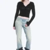 Neptune Low-Rise-Jeans mit schmalem, geradem Bein – Broken Blue – Hellblau Neptune Low-Rise-Jeans mit schmalem, geradem Bein – Broken Blue – Hellblau