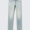 Neptune Low-Rise-Jeans mit schmalem, geradem Bein – Broken Blue – Hellblau Neptune Low-Rise-Jeans mit schmalem, geradem Bein – Broken Blue – Hellblau