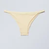 Niedrig geschnittene, gerippte brasilianische Bikinihose – Hellgelb Niedrig geschnittene, gerippte brasilianische Bikinihose – Hellgelb