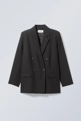 Norma Zweireihiger Blazer – Schwarz