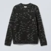 Norman Lässiger Raglan-Pullover – Schwarz meliert Norman Lässiger Raglan-Pullover – Schwarz meliert