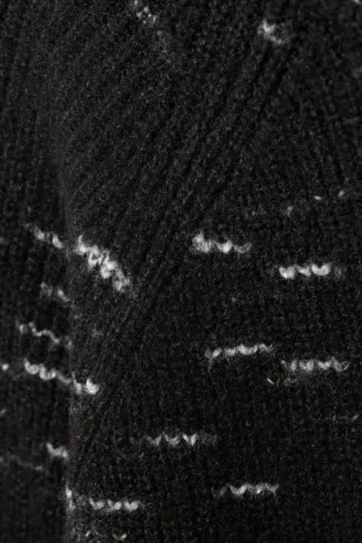 Norman Lässiger Raglan-Pullover – Schwarz meliert