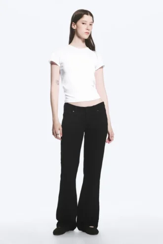 Nova Low-Rise-Slim-Bootcut-Jeans – Black Rinse – Schwarz