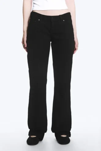 Nova Low-Rise-Slim-Bootcut-Jeans – Black Rinse – Schwarz