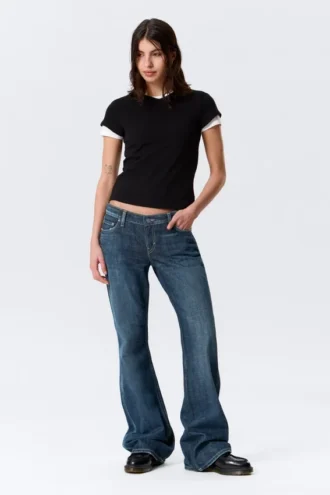 Nova Low Rise Slim Bootcut Jeans – Deep Sea Blue – Dunkelblau