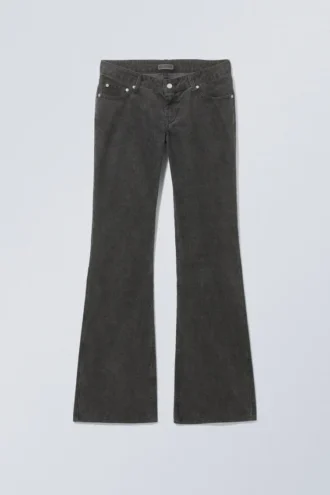 Nova Low Slim Bootcut Cordhose – Schwarz Dunkel