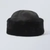 Nylon-Mütze mit Kunstfell – Schwarz