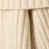 Off-Shoulder-Pullover aus geripptem Strick – Hellbeige Off-Shoulder-Pullover aus geripptem Strick – Hellbeige