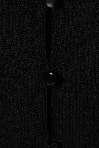 Offengestrickte Strickjacke mit Knöpfen – Schwarz Offengestrickte Strickjacke mit Knöpfen – Schwarz