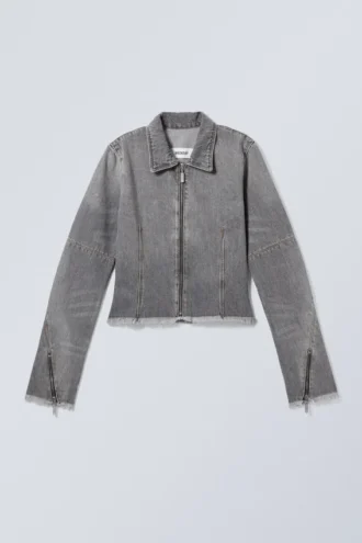 Ontario Denim-Reißverschlussjacke – Eleven Grey