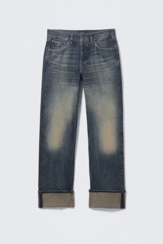 Orbit Mid Rise Regular Fold-Up Jeans – Baltic Blue – Dunkelblau