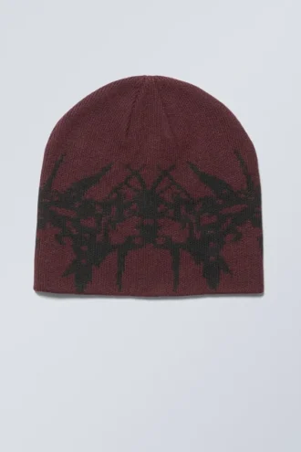 Original-Mütze – Dunkelrot Jacquard