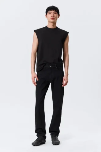 Orion Mid Rise Slim Fit Straight Jeans – Black Rinse – Schwarz