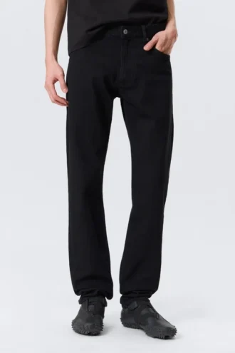 Orion Mid Rise Slim Fit Straight Jeans – Black Rinse – Schwarz