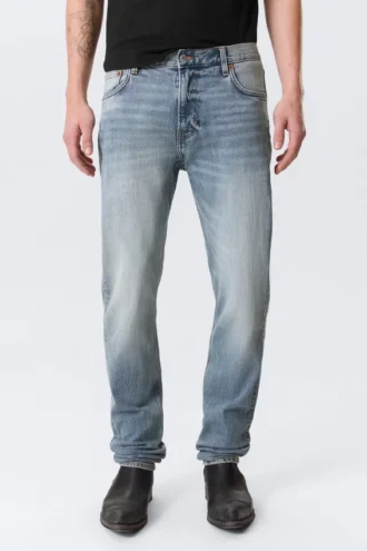Orion Mid Rise Slim Fit Straight Jeans – Blue Horses – Mittelblau