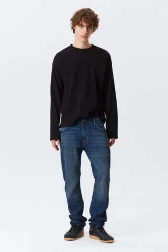 Orion Mid Rise Slim Fit Straight Jeans – Tiefseeblau – Dunkelblau